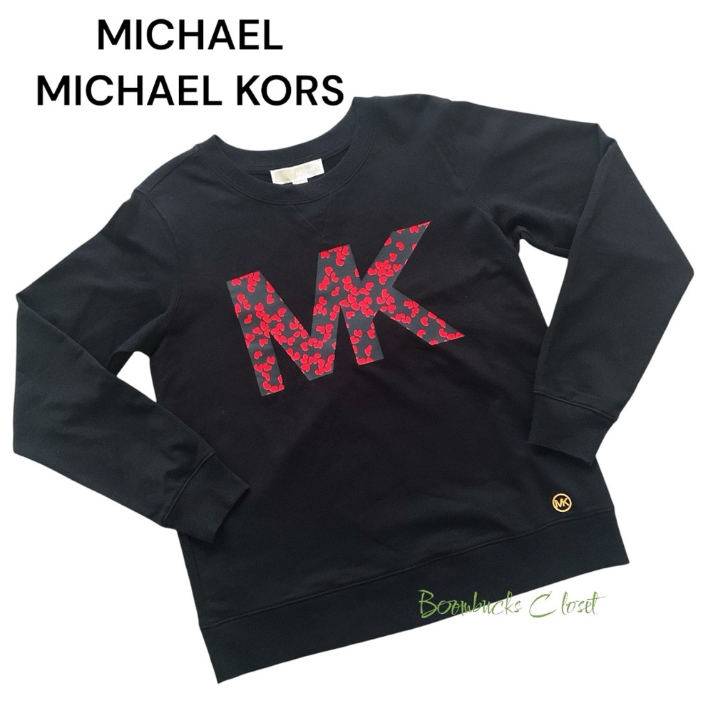 Michael Michael Kors long sleeves crew neck hearts print Logo small red black